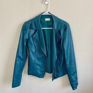 Susy Mix leather jacket, turquoise (S)
